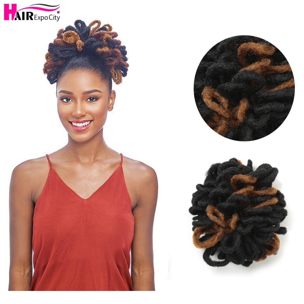 20.5 " dreadlocks chignon afro høj pust syntetisk hår knold hestehale klip i hår extensions snore hestehale hårstykker
