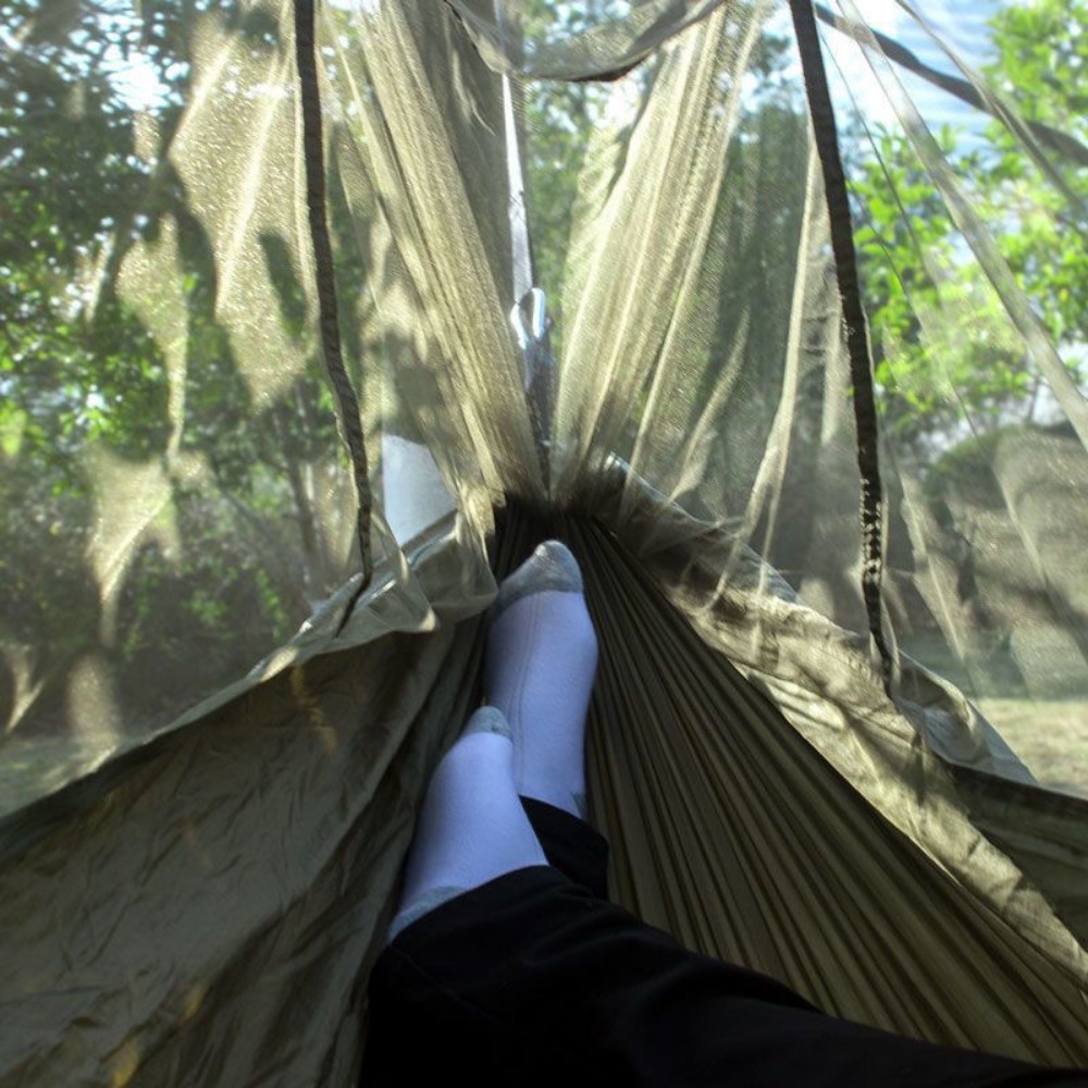 Outdoor Klamboe Hangmat Luchttent Kamperen Met Klamboe Ultralicht Nylon Dubbel Draagbaar Reizen Buiten Kamperen