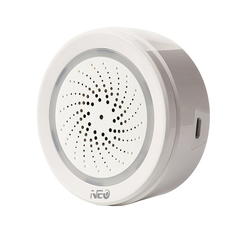 Temperaturfuktighetslarmsensor wifi siren tuya smart life app fungerar med eko alexa google hem ifttt