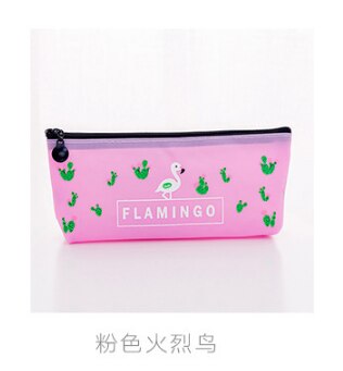 Estuche de lápices Kawaii de flamencos, Estuches de de PVC, caja de lápices escolares, bolsa de lápices, suministros escolares, papelería, 1 ud.: fengse