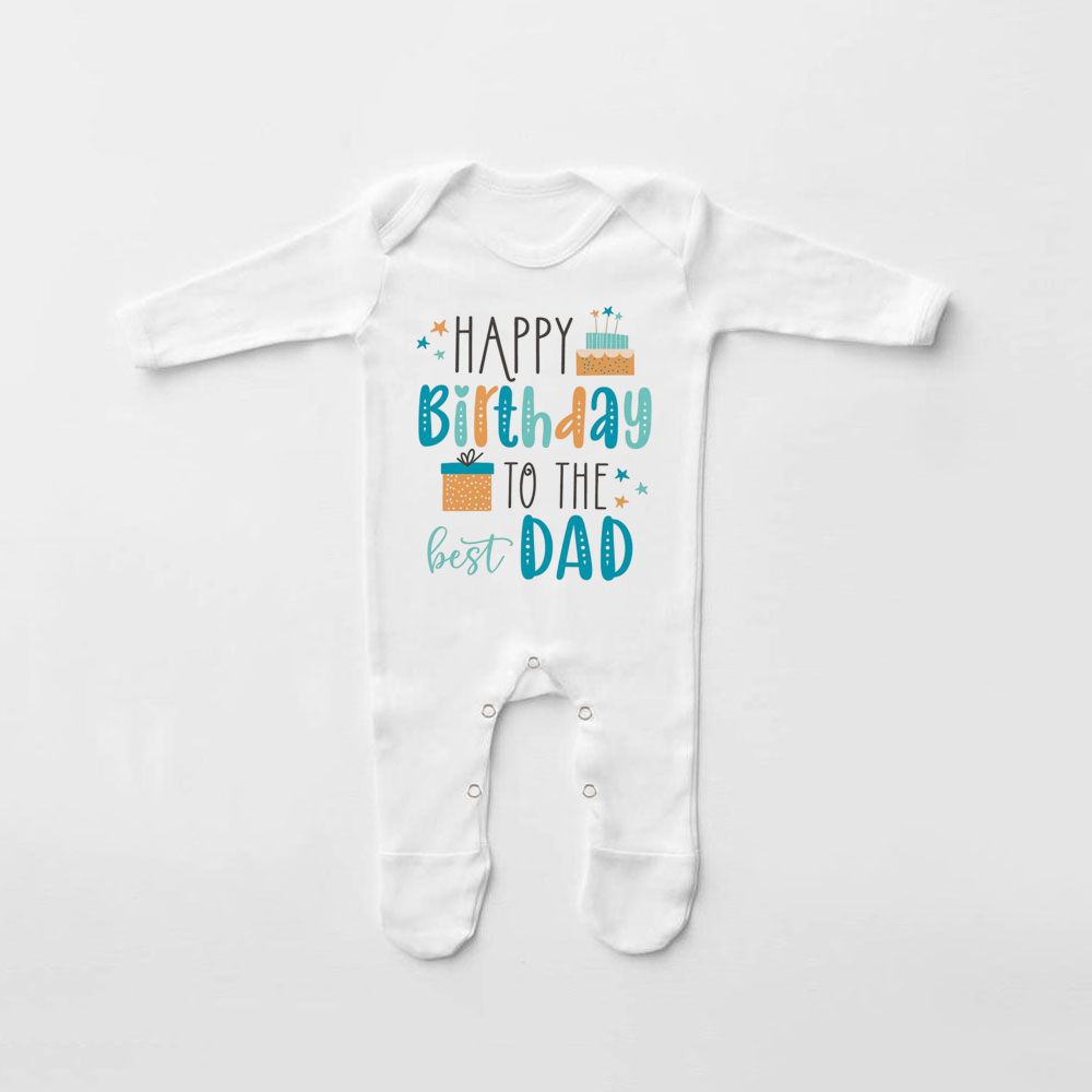 Babygrow-traje de dormir con estampado de feliz cumpleaños para papá, traje para bebé que viene a casa, de ducha para recién nacido, pijama infantil: Marfíl / 3M