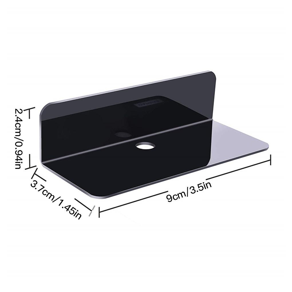 2 Pcs Wall Mounted Shelves Wall Hanging Display Decor Clock Speaker Organizer Acrylic Adhesive Shelf for Living Room Bedroom