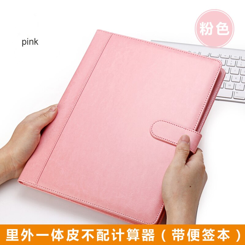 PU leather portable file folder a4 portfolio brief case coference folder document organizer with clip 1300