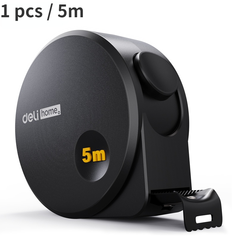 Deli Tools 1Pcs 3/5M Black Steel Material Measuring Tape Measure Multifunctional Household Woodworking Mini Measuring Tools: army green