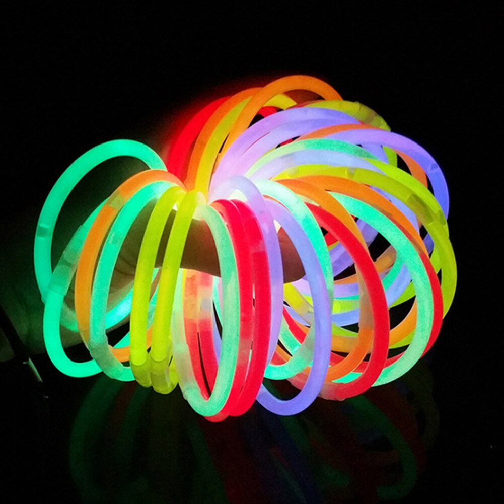 100 Pcs Glow Sticks Light toys Fluorescence Light Bracelets Necklaces Neon Bright Colorful flash Glow Sticks Party Supplies Toy