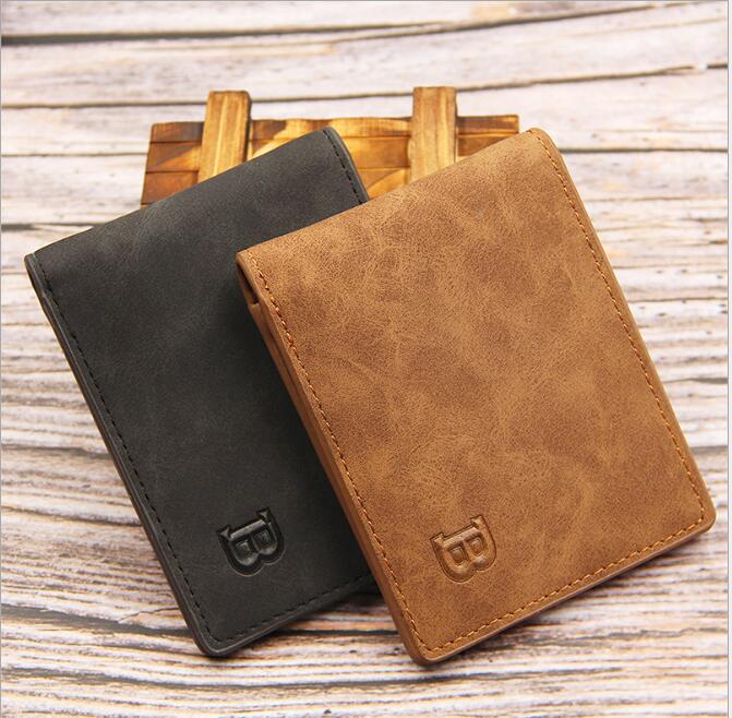 Modny portfel męnarty matowy retro portfel wielofunkcyjny zwykły multi-karta nowość