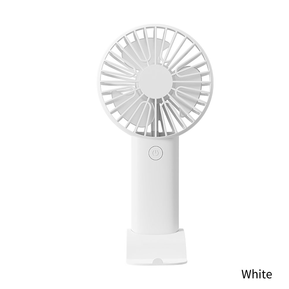 Ventilador portátil de mano recargable por USB, miniventilador de verano para exteriores, ventilador de escritorio de 3 engranajes con soporte para teléfono para oficina y estudio: Negro
