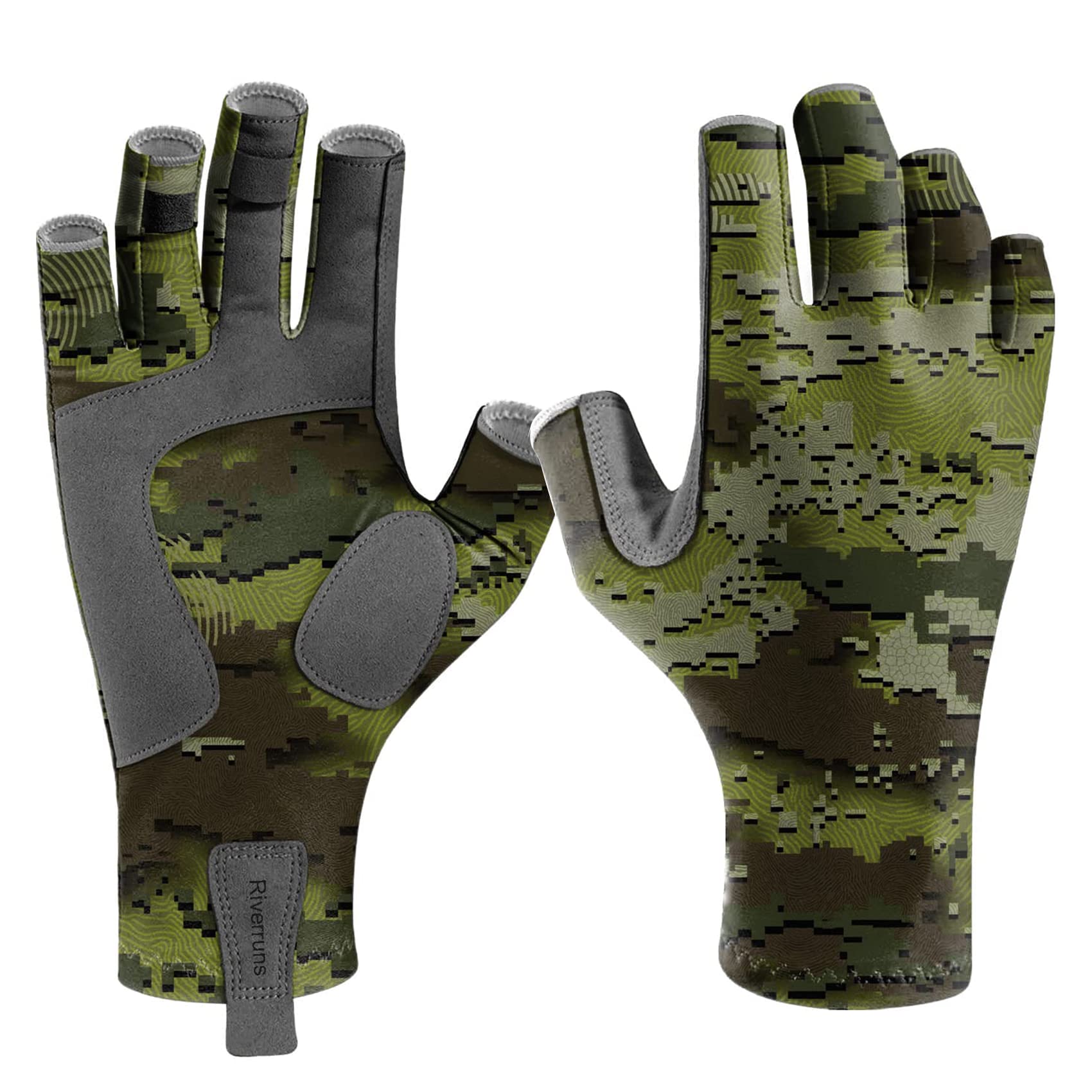 Riverruns Fingerless Fishing Gloves are for Men and Women Fishing Boating Kayaking Hiking Running Cycling: M / Light Grey