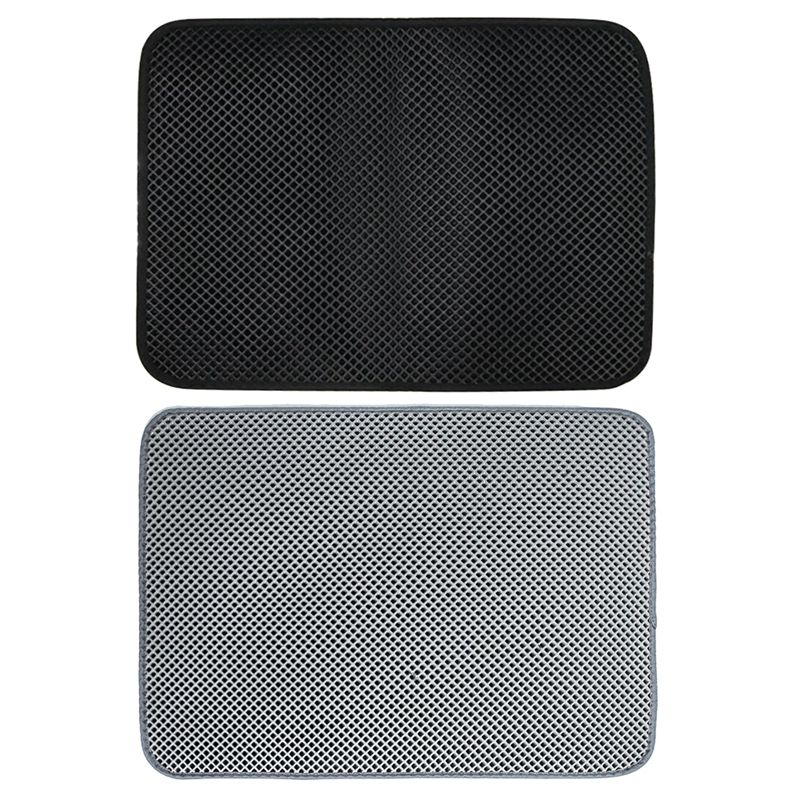Tapis de litière pour chat de compagnie EVA Double couche Anti éclaboussures chat litière tapis literie paillasson facile à nettoyer contrôle de dispersion, 45x30cm