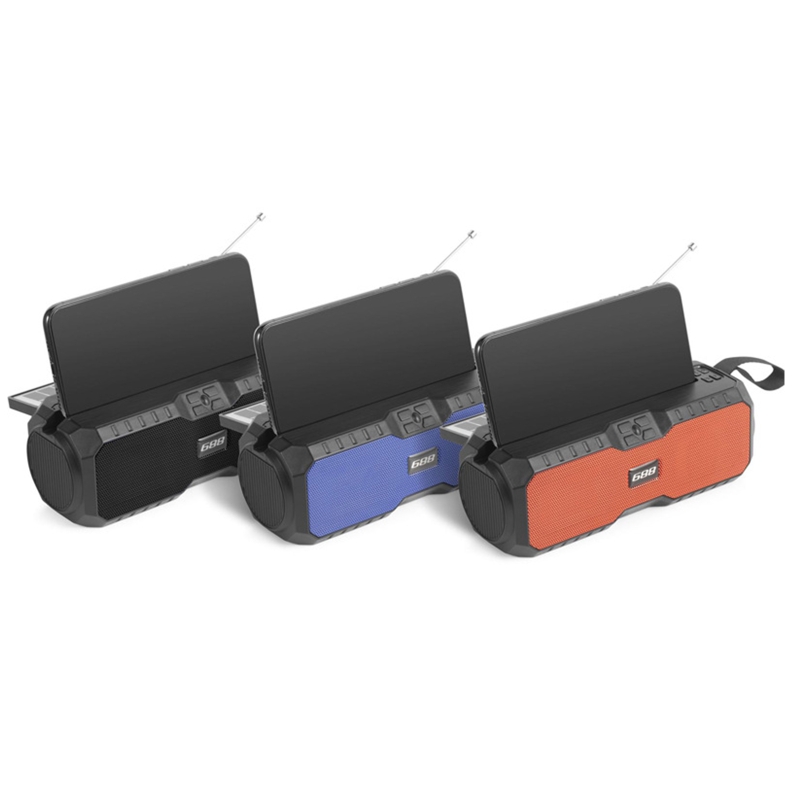 W3jb kabellose solarlautsprecher, staubdicht, wiederaufladbar, mit lithium-akku, bassverstärkung, soundbars, handyhalterung und fm-radio.