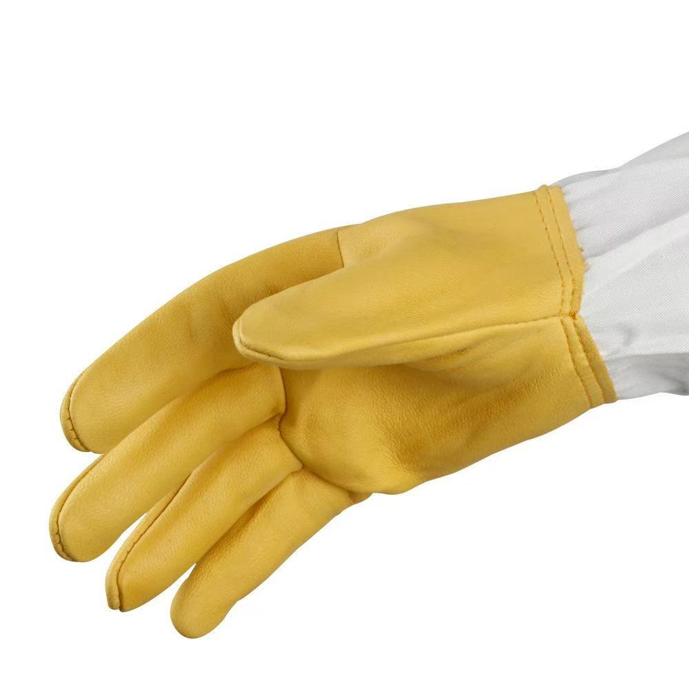 1 paio di guanti morbidi per apicoltore con pollice dritto per apicoltura, guanti per tenere le api in pelle di capra con maniche lunghe ventilate