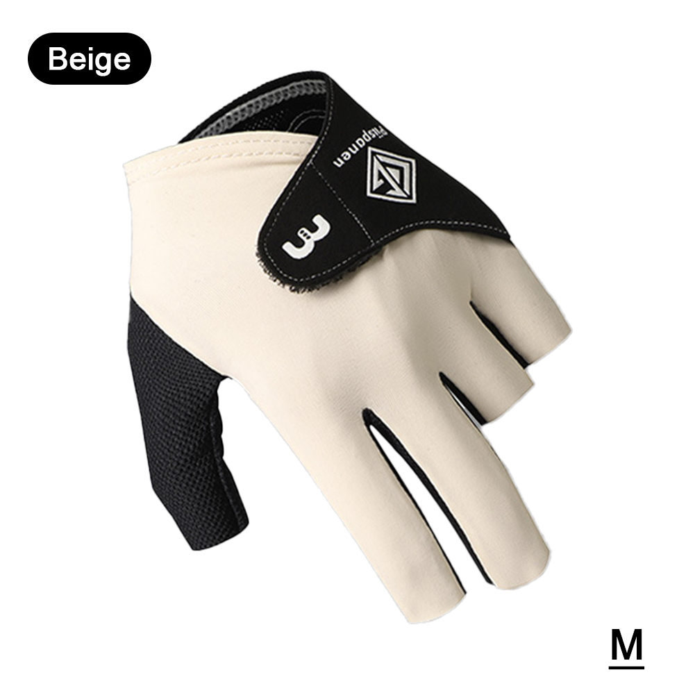1Pcs Billiard Glove Open 3 Fingers Sports Gloves Billiard Left Hands Anti-Slip Breathable Perspire Women Men Unisex: M / Yellow