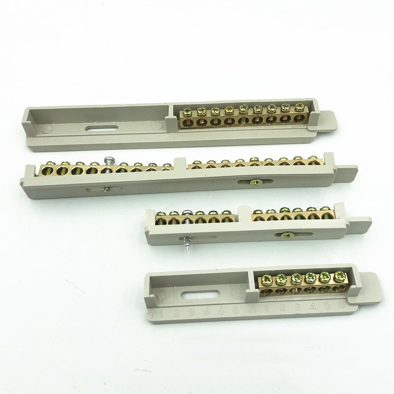 1pcs Distribution box circuit box ground connection zero copper wiring terminal row zero ground strip zero ground row