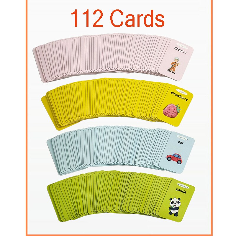 Portable Chinese-English Bilingual Learning Baby Early Education Machine with Sound 112pcs Cognitive Cards Educational Toys