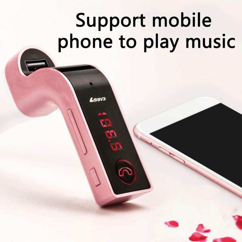 4-In-1 Handsfree Draadloze Bluetooth Fm-zender G7 Aux Modulator Carkit MP3 Speler Sd Usb lcd Auto Accessoires