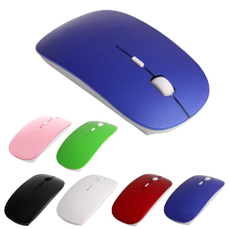 Jolie souris optique sans fil, 2.4GHz, Ultra fine, avec récepteur USB, pour ordinateur portable