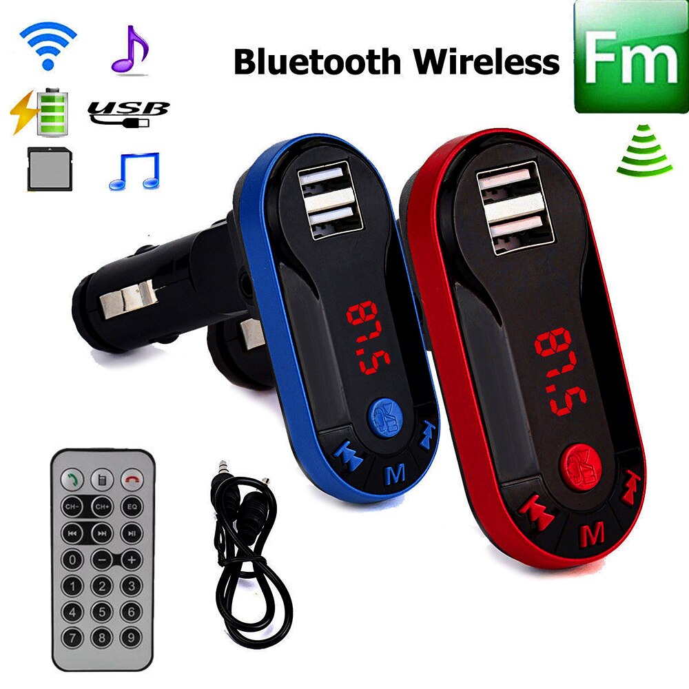 Bluetooth Draadloze Auto Mp3 Speler Handsfree Car Kit Fm-zender 12 v 2.1A USB Charger Lcd-scherm Auto FM Modulator