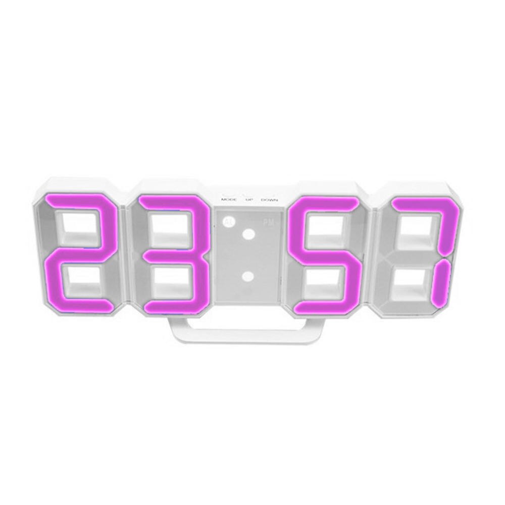 Reloj de pared LED 3D, despertador Digital moderno para mesa de casa, escritorio, sala de estar y oficina, luz de despertador de 24 o 12 horas