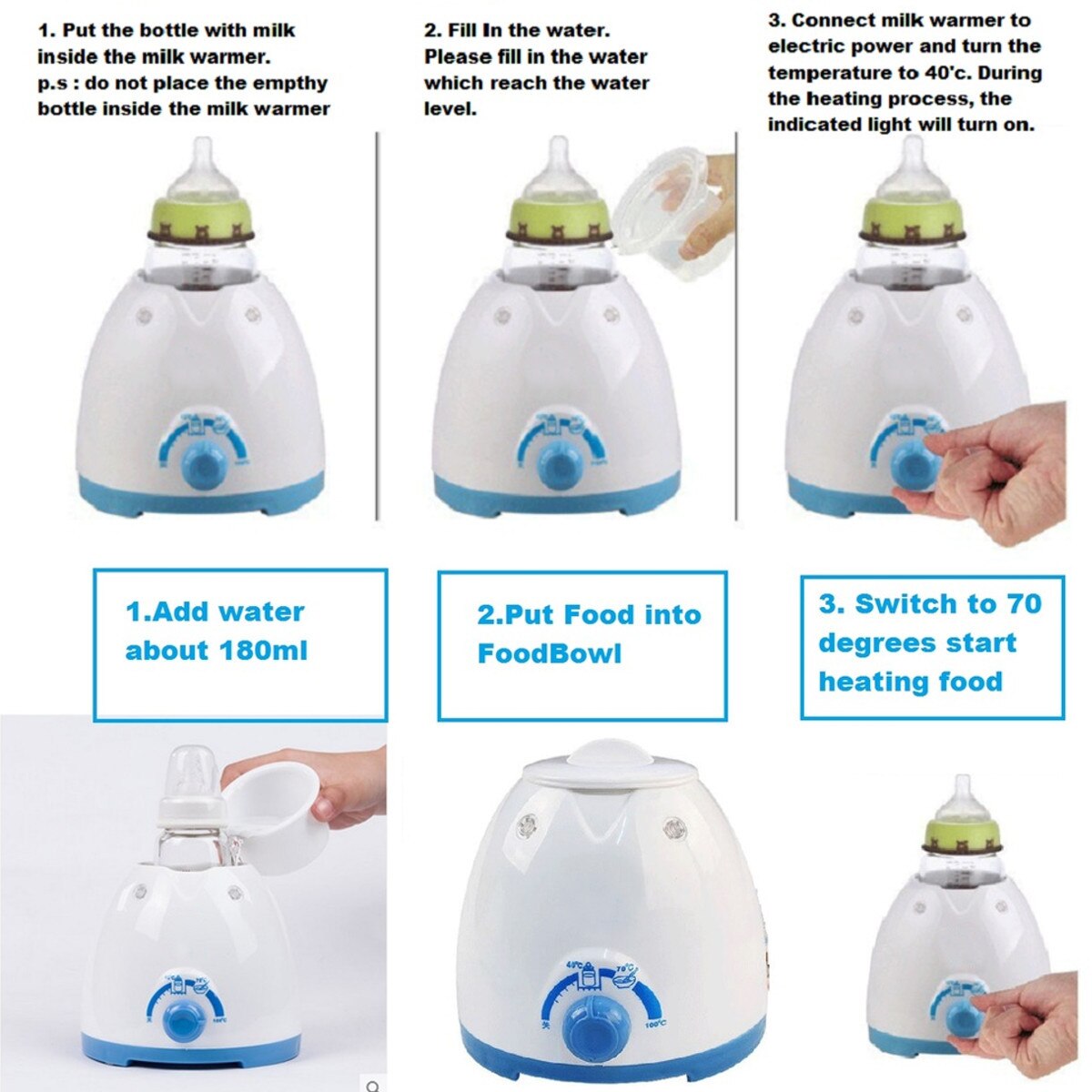 220V Baby Kid Bottle Electric Feed Sterilizing Machine Milk Food Heating Warmer