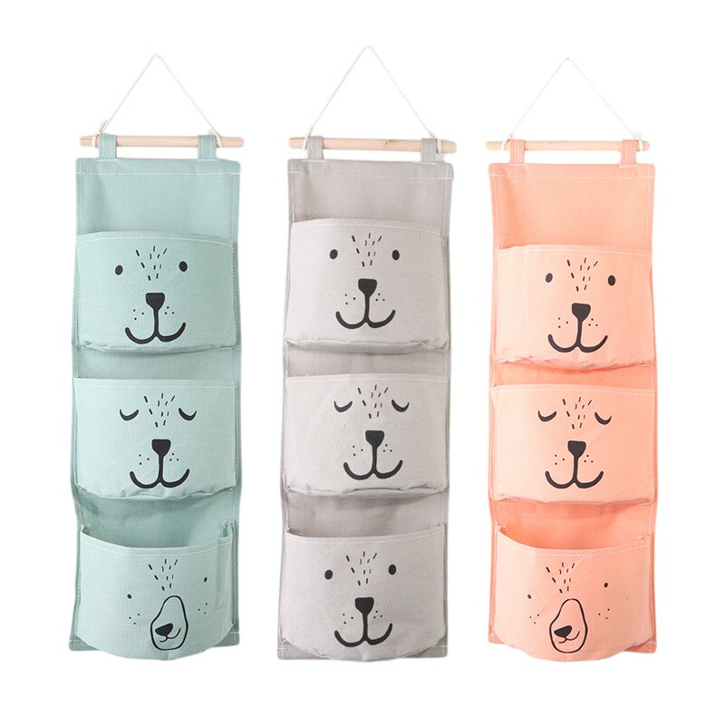 Bolsas de juguete de baño para colgar en la pared organizador de lino para armario, bolsa para niños, juguetes de baño para bebé, libros de cosméticos, artículos diversos