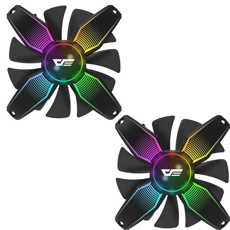 darkFlash 120mm RGB PC Case Fan Computer 3pin AURA SYNC Silent Fans Case Cooler Cooling 12V 4pin Gaming fans for Computer Cases: 2 Fan