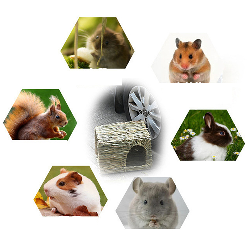 Lekematte husseng smådyrtilbehør sammenleggbart vevd kjæledyr hamster marsvin kanin