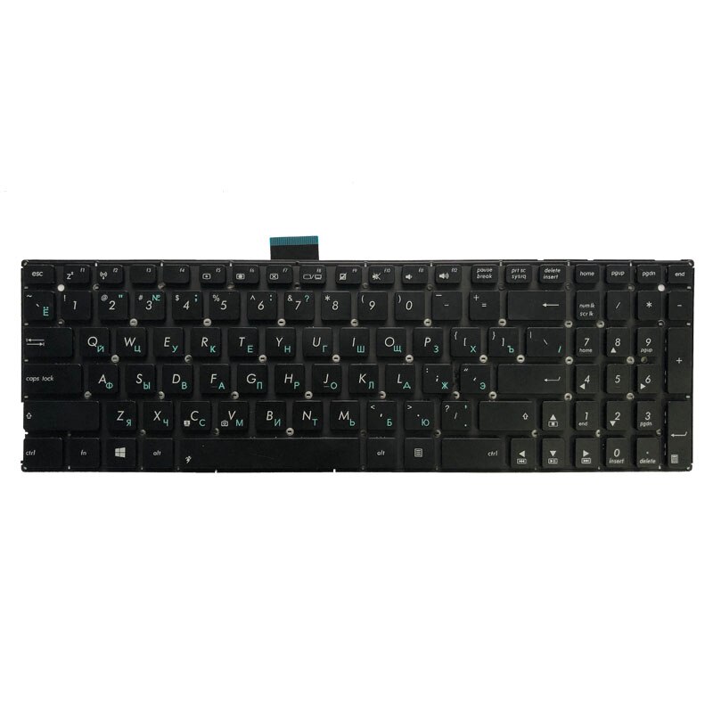 Russisk tastatur til asus  x553 x553m x553ma k553m k553ma f553m f553ma sort ru bærbar tastatur