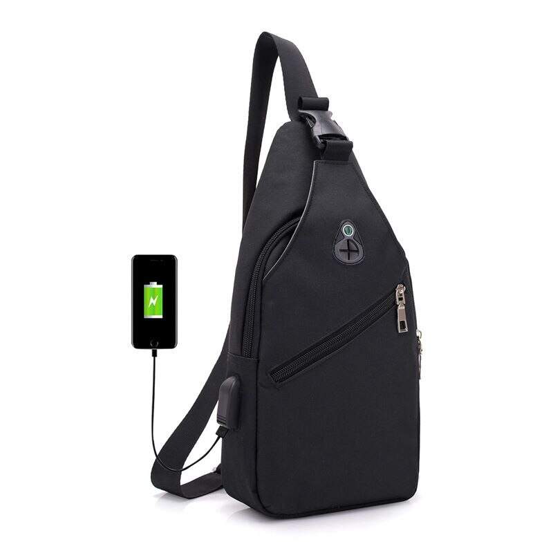 Anti-theft Chest Bag Male Thin Chest Pack Holster Men Bag Sling Personal Pocket Pauch Purse Man Cross Body Strap Hand Bag KL1027: Black