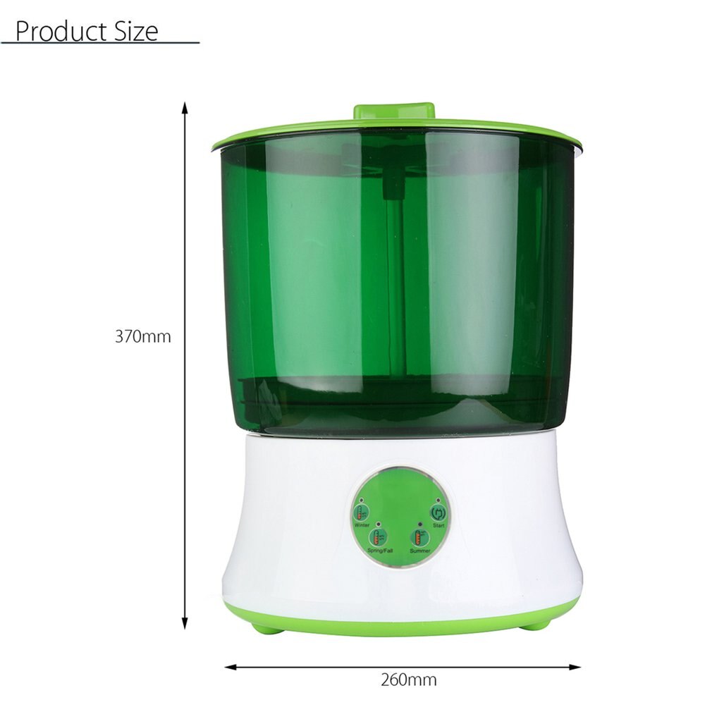 Digital Home DIY Bean Sprouts Maker 2 Layer Automatic Electric Germinator Seed Vegetable Seedling Growth Bucket Biolomix