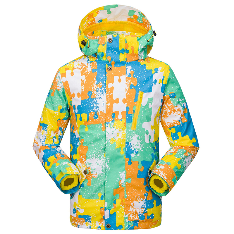 Boys And Girls Winter Windproof Waterproof Warm Snowboard Jacket Snow Coat Children's Camouflage Skateboard Two-Piece Jacket