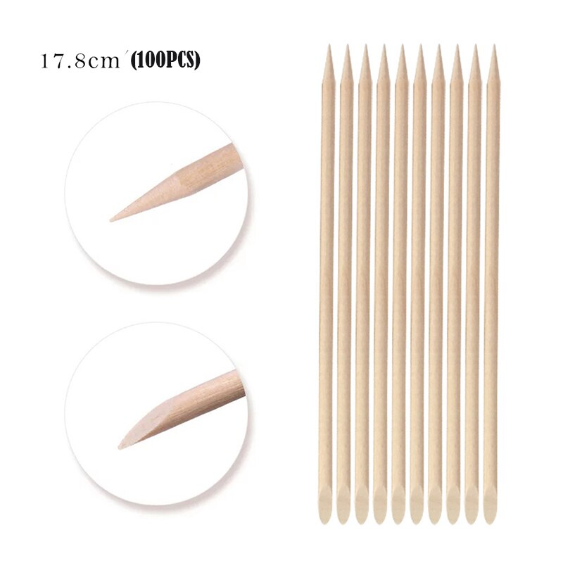 Orange Holz Sticks für Nagelhautschieber Entfernen Werkzeug gabeln für nägel Maniküre Werkzeuge 10/30/50/ 100Pcs/Set 4 verschiedene größen: 11.5cm 50pcs