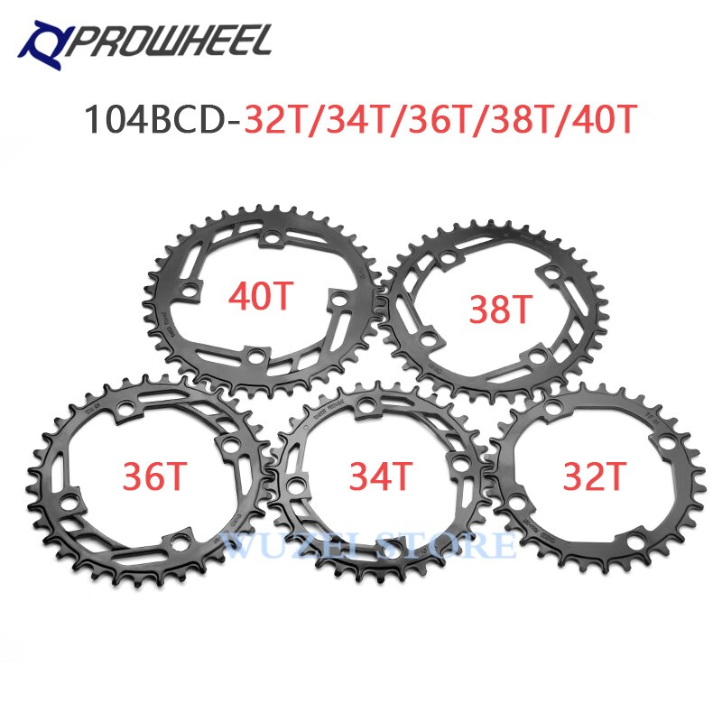 Prowheel Fiets Crank Tandwiel Mtb Fiets Vierkant Gat 170Mm 175Mm Crankstel 32T 34T 36T 38T 40T 104BCD Staal Smalle Brede Kettingblad