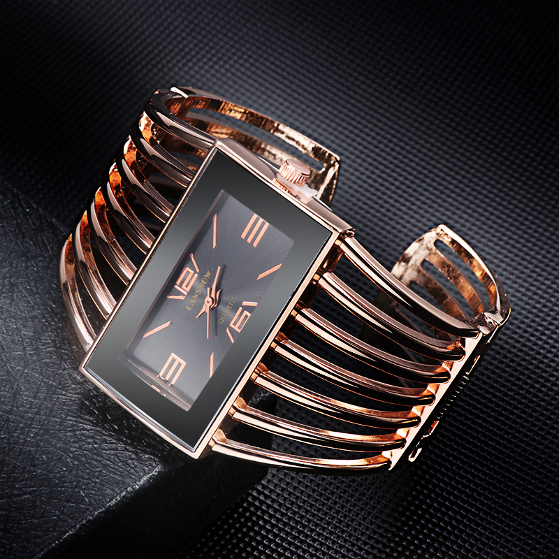 CANSNOW Womens Watch Luxury Rose Gold Bangle Bracelet Watch Women Dress Clock Female Lady Saati Girls Wristwatch Relojes