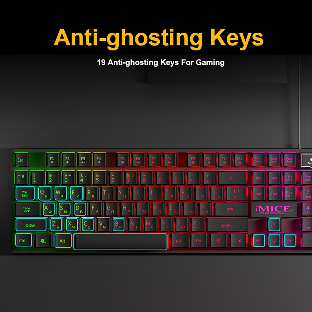 Gamer Keyboard And Mouse PC Gaming Keyboard RGB Backlit Keyboard Rubber Keycaps Wired Russian Keyboard Mouse Gamer Gaming Mouse