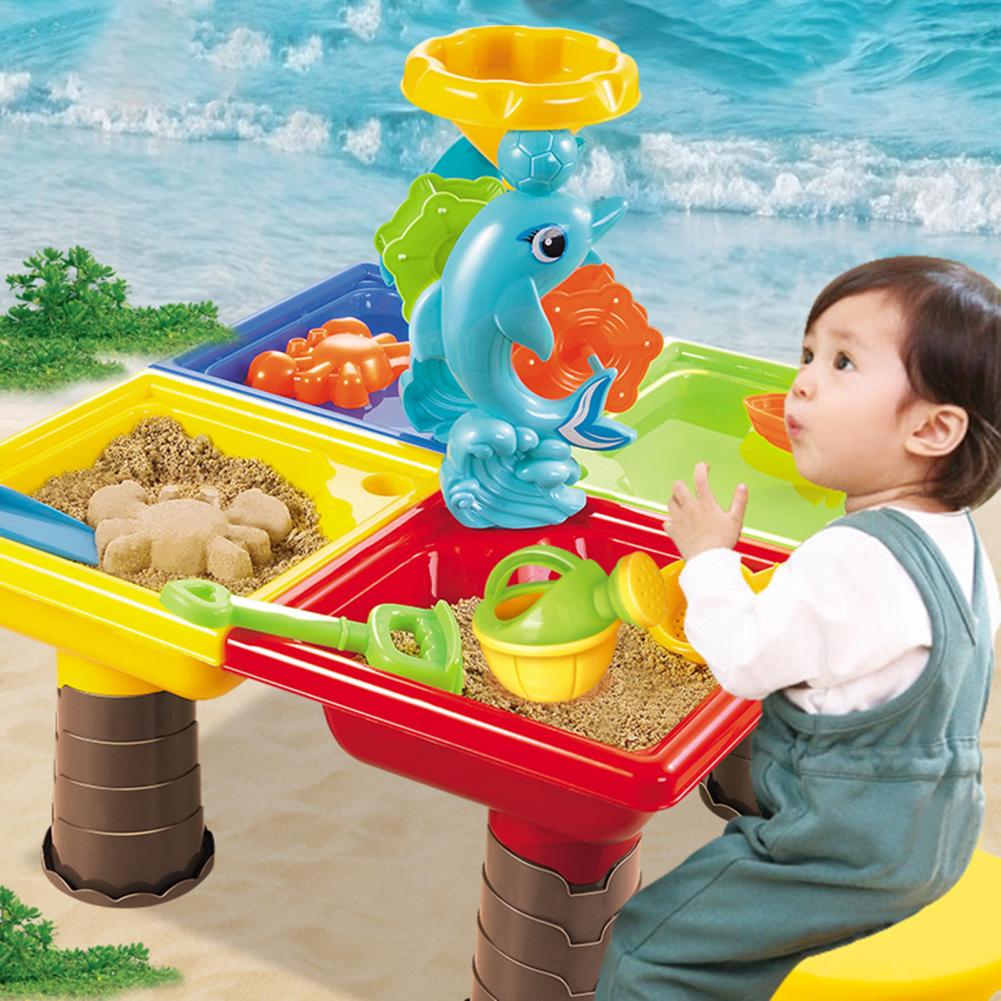 1 Set Innovatieve Glad Oppervlak Multi-Raster Spelen Tafel Speelgoed Strand Zand Tafel Draagbare Vakmanschap