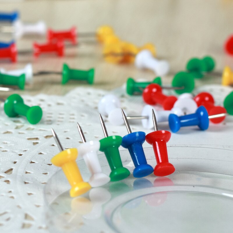 Punaises colorées, 50 pièces/lot, épingles à ongles, dessin, carte, planche de liège, papeterie fournitures scolaires et de bureau