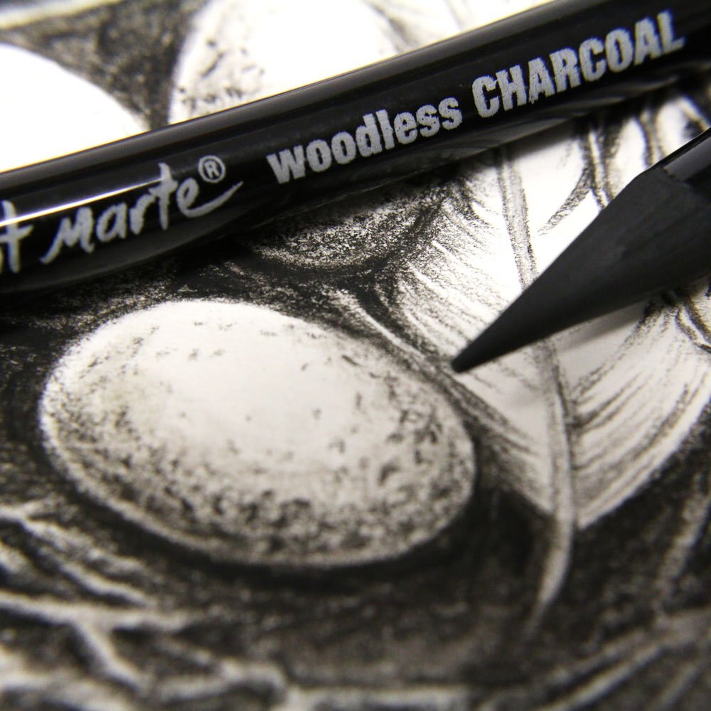 Kunstner træfri kulblyanter 3 dele kvaliteter manga skitse tegning trækul inklusive blødt medium og hårdt (sort)