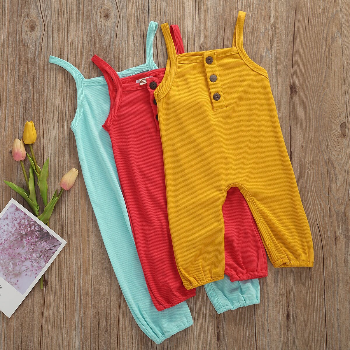 Bambino del bambino Infantile Del Bambino Delle Ragazze Dei Ragazzi Vestiti Senza Maniche A Coste Pagliaccetto Tuta Tuta di Estate di Un Pezzo Solido Abiti di Cotone
