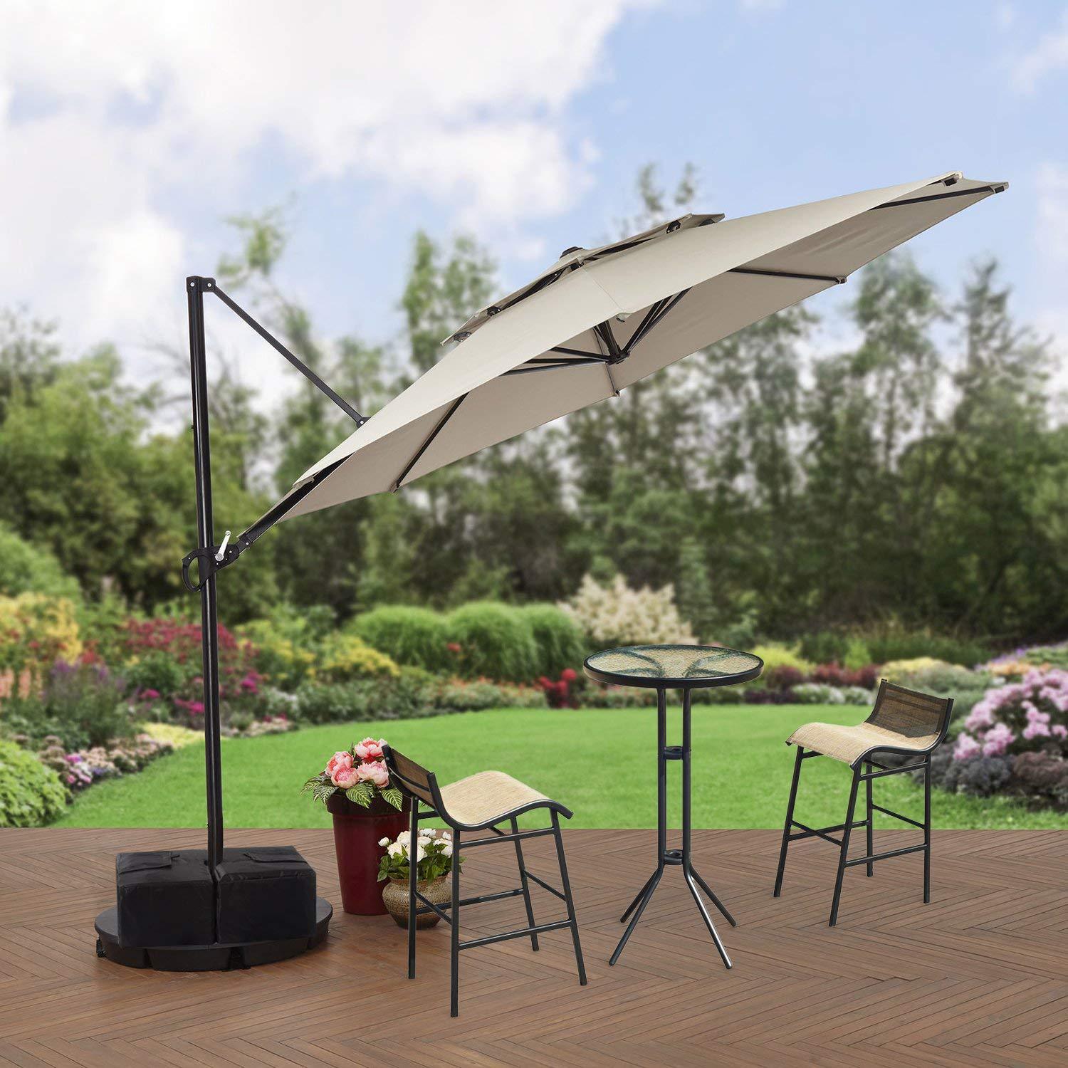 Outdoor Umbrella Parasol Base Stand Weight Bag Round Garden Patio Tent Sandbag Weatherproof Parasol Umbrella Heavy Duty