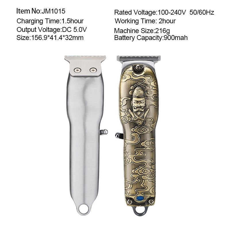 Cordless hair trimmer barber clippers for men beard shaver salon T blade outliner Electric Hair Cutting Machine USB rechargeable