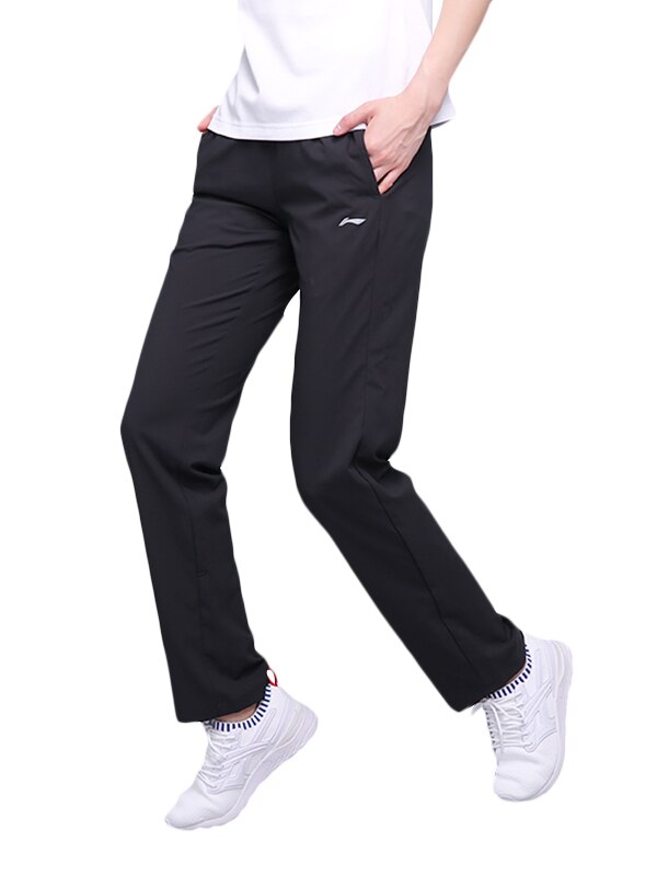 Li-Ning Vrouwen Running Sport Broek Super Licht Snel Droog Ademend Straight Elastische Plus Size Training Broek AYKM108