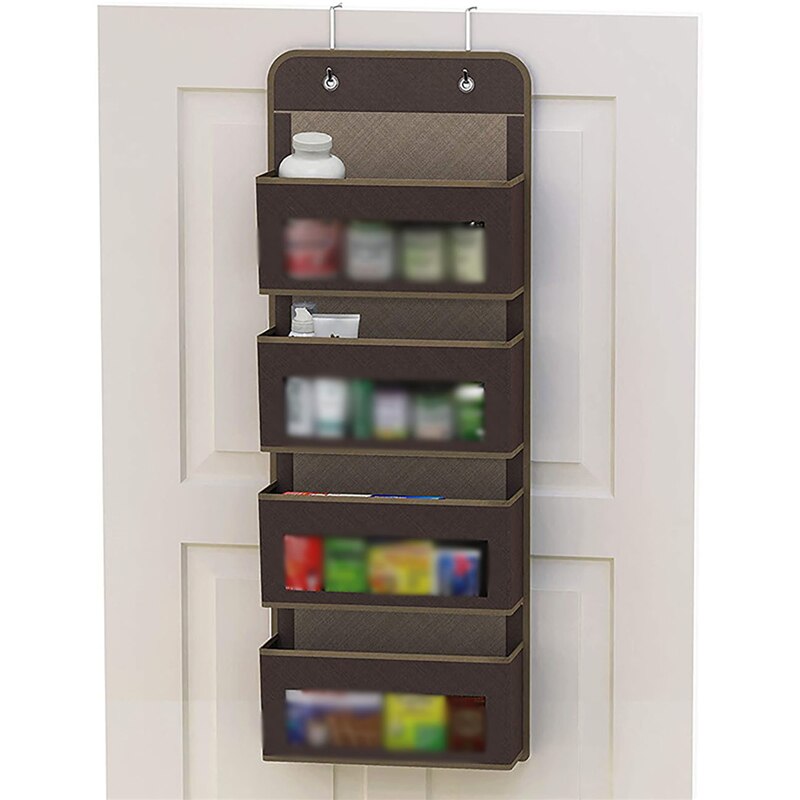 Bolsa de tela no tejida para colgar detrás de la puerta, organizador de 4 capas para artículos diversos, toallas, juguetes, gancho de bolsillo para dormitorio, colgador de llaves