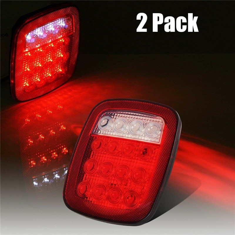 2 kpl takavalot kuorma-auton valot perävaunun led-kevyt perävaunu 16 led stop jarru kääntyvät led takavalot kuorma-auton 12v