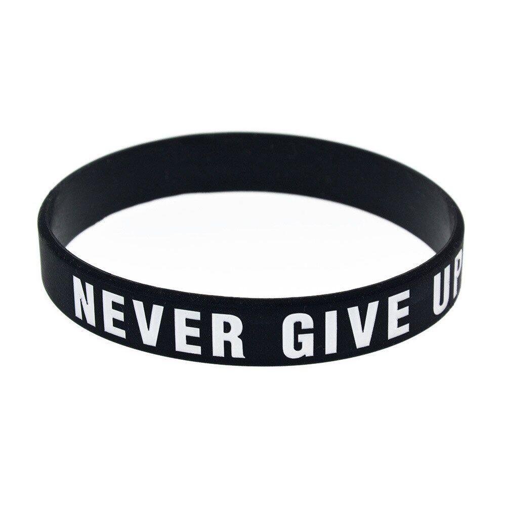 N'abandonne Jamais Silicone Bracelet D'inspiration Bracelet de Sport Doux Vert Bracelet offre spéciale: 03 one pcs