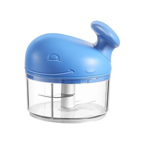1 Pcs Manual Food Cutter Crusher Press Manual Food Cutter Processor For Fruit Vegetables Meat Kitchen Tool Mini Food Chopper: 02 blue