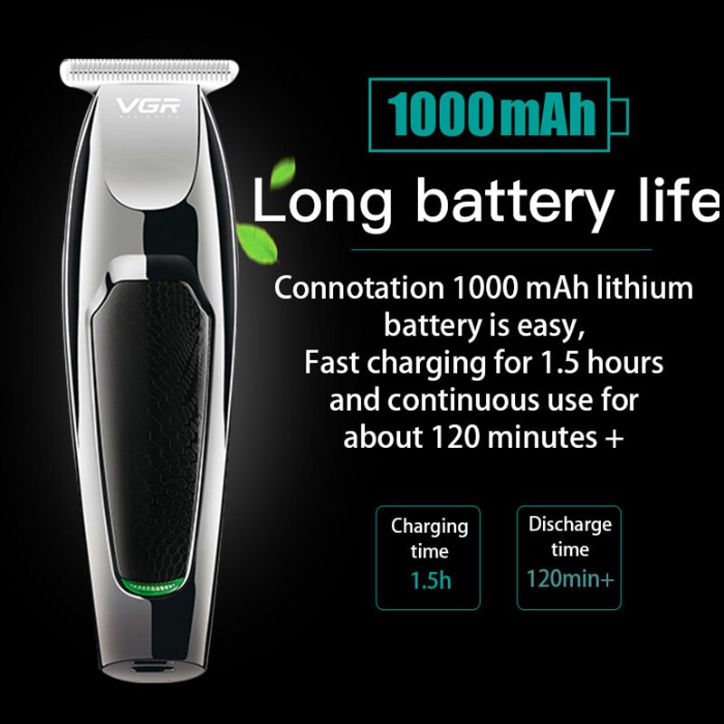 VGR V-030 Hair Clipper USB Rechargeable Cutting Machine Adjustable Steel Blade Clipper Trimmer Tool