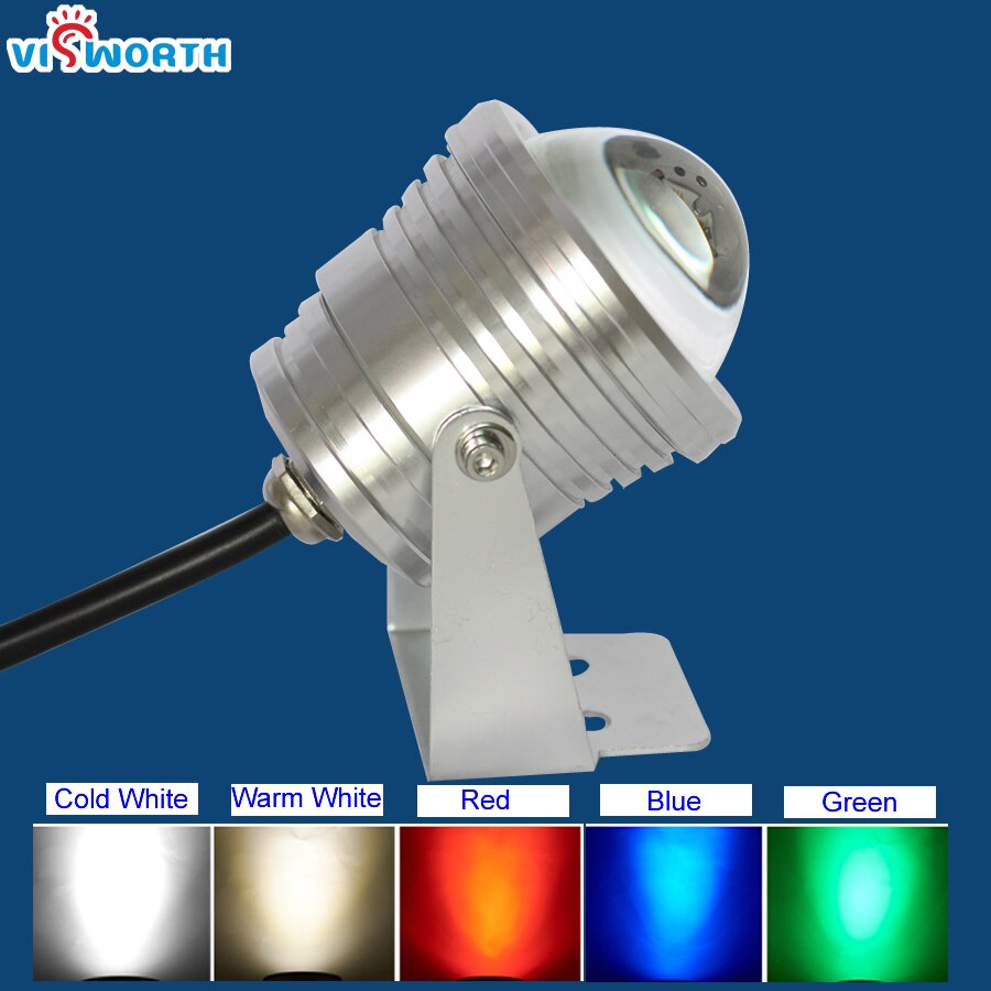 IP68 Led Spot Light Aluminium Schijnwerper Lamp 12W Onderwater Verlichting 12V Waterdicht Voor Vijver Fontein Rood Groen blauw Koud Wit
