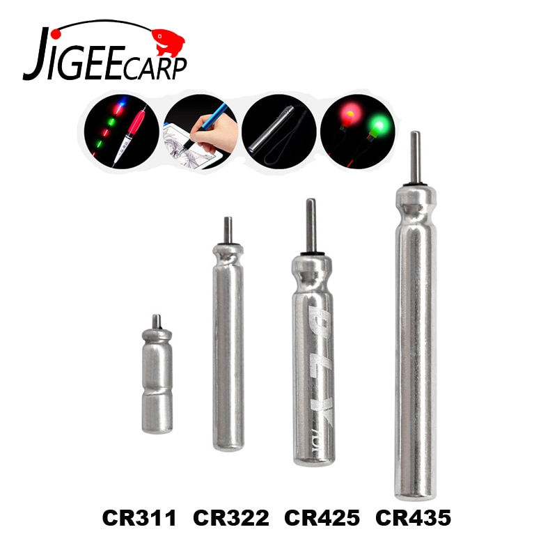 JIGEECARP 5pcs CR425 CR435 CR322 CR311 Electronic Fishing Float Battery Night Fishing Battery Lithium Pin Cells Float Accessory
