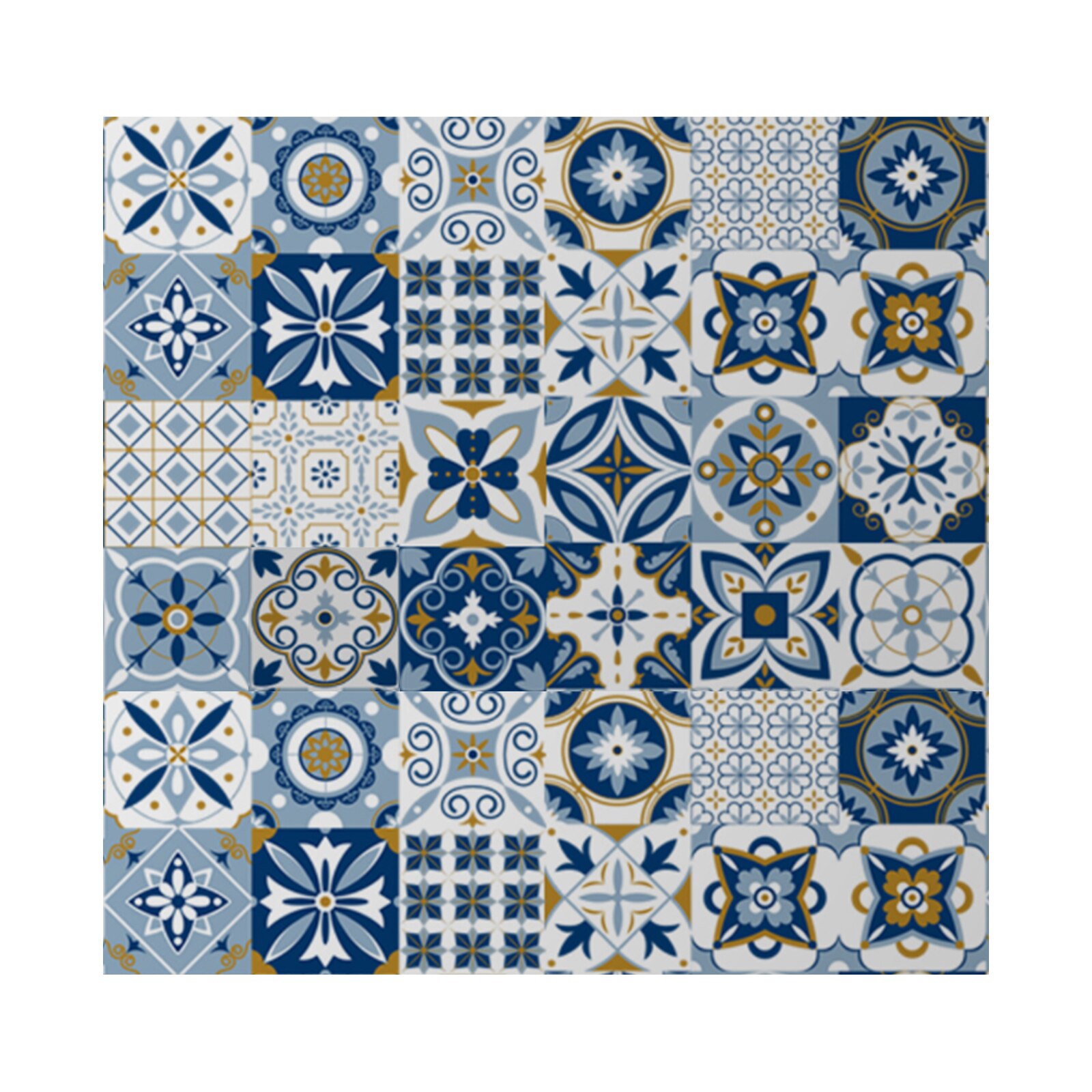 Morocco Bathroom Self Adhesive Mosaic Tile Sticker Waterproof Kitchen Backsplash Wall Sticker Home Decoration DIY Nordic Modern: Gold