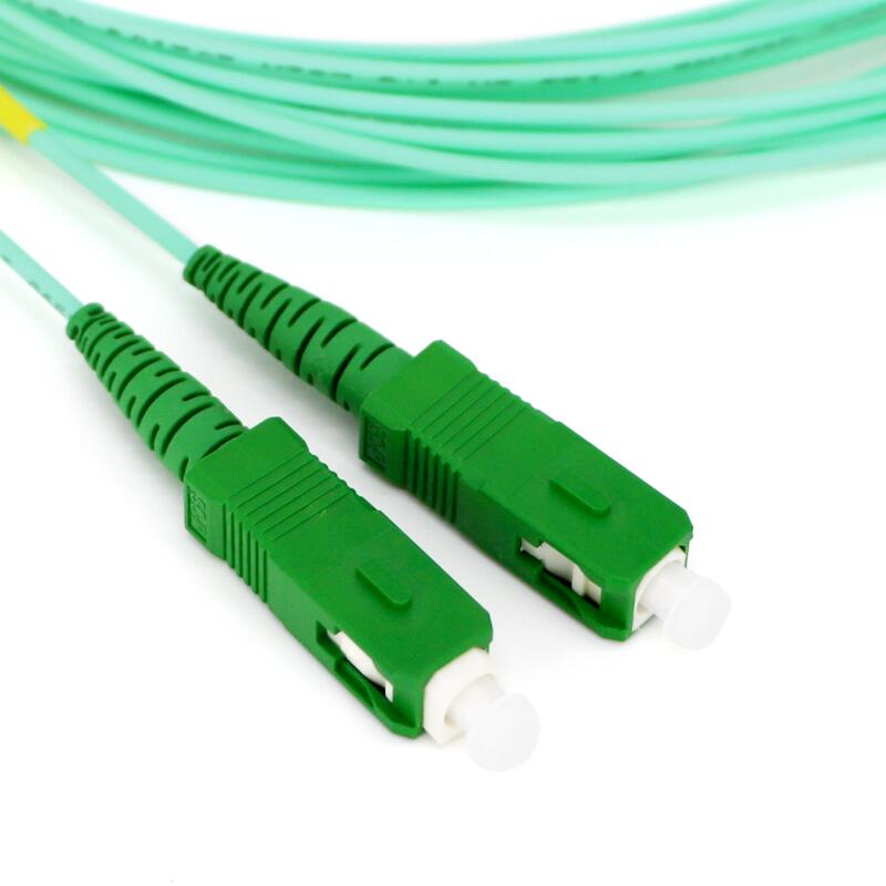 SC APC To SC APC Patch Cord SX Core Single Mode G652D 1.6mm Diameter Aqua Turquoise Fiber Optic Cable Fiber Optic Patch Cord